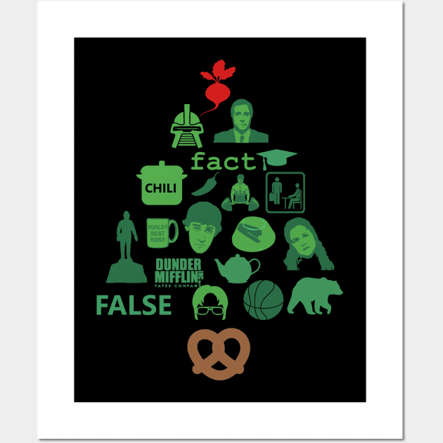 Dunder Mifflin The Office Christmas Tree Wall Art by Bigfinz